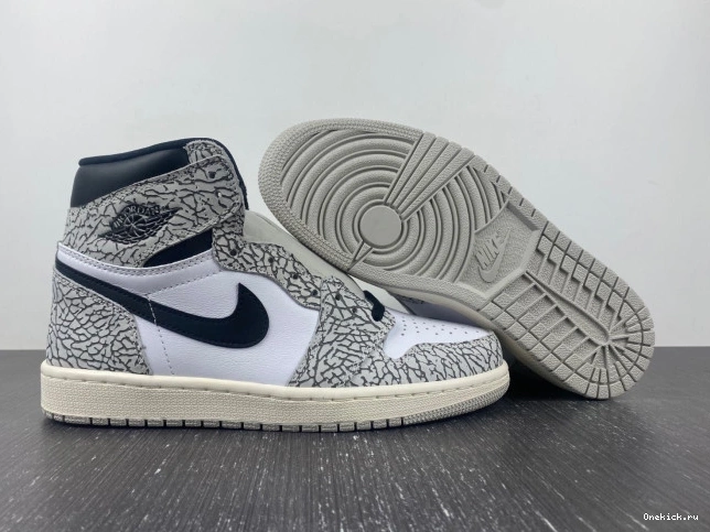 One Kick Jordan 1 Cement High OG White Air DZ5485-052 0717